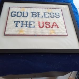 Framed patriotic wall hanging